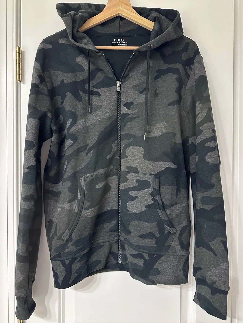 Polo by Ralph Lauren Men’s Gray Camo Zip-Up Hoodie
